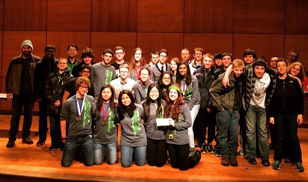 The Science Olympiad team after placing at the regional level at Case Western Reserve University. Photo by Stephanie Lamb