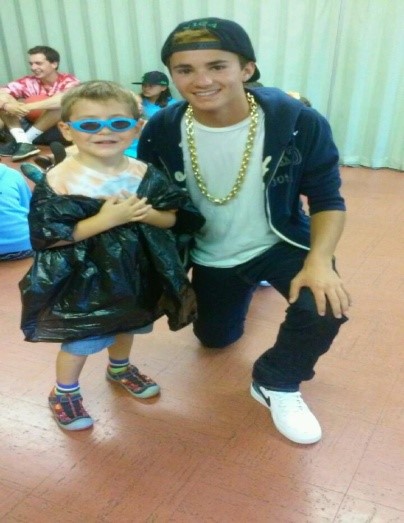 Ryan Viga (right) and a camper dressed as Eminem in the camp’s Talent Show. 