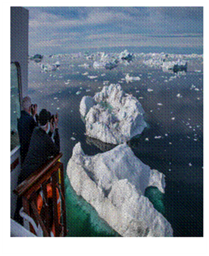 Proof of melting icebergs in Greenland. 
