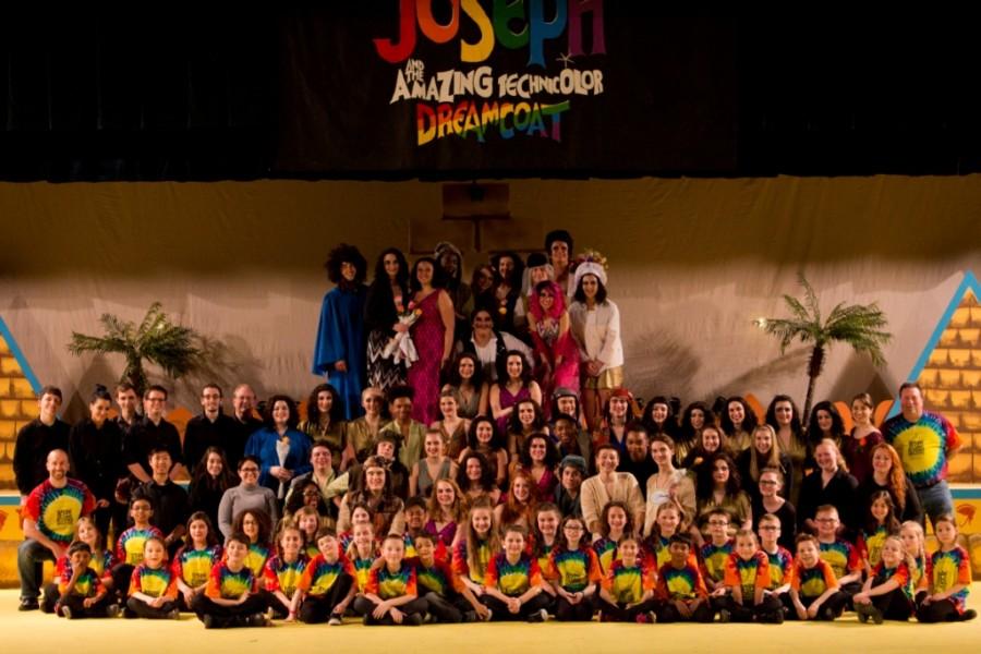 The cast, crew, band, and childrens chorus of Mayfields production of Joseph pose for one final picture. 