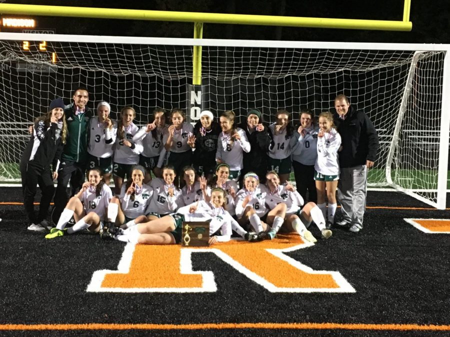 Varsity girls after winning the 2017 district championship. Photo provided by Phil Deaton.