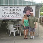 Karen and Bret Jordan prepare to raise money at the annual Luke Jordan Memorial Golf Outing.

