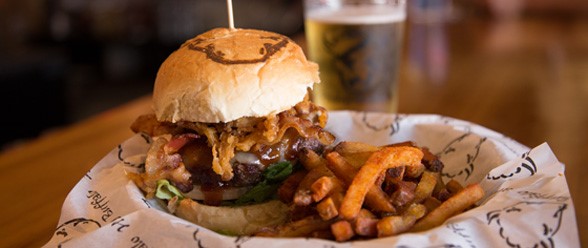 The Bison Bacon Burger is a popular choice on Harry Buffalos impressive menu.  