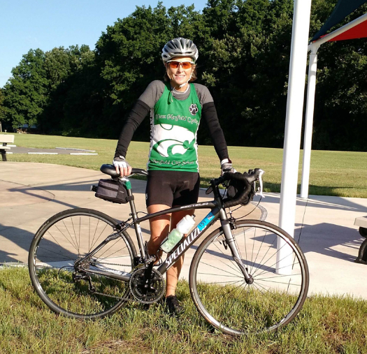 Polly Canfield represents Mayfield during the Buckeye Breakaway cycling race.