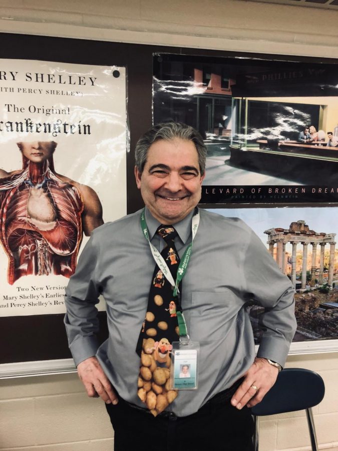 English teacher Al Bartucci has plenty to smile about, as hes in his final nine weeks of teaching.