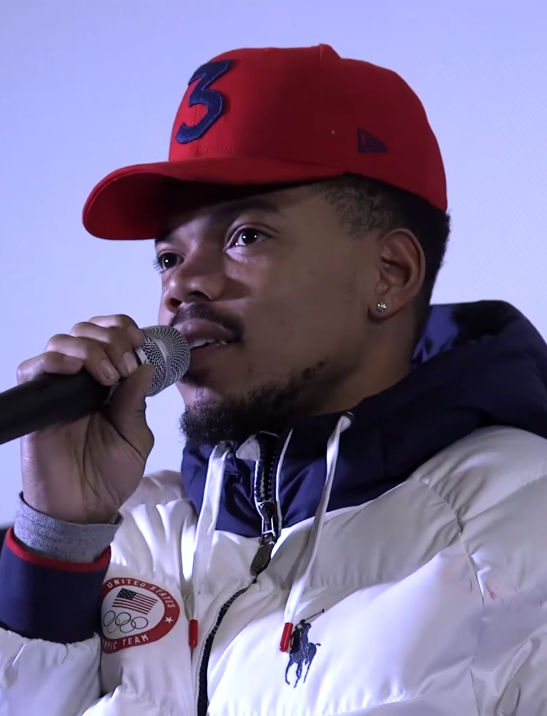 Chance the Rapper performs at a sporting event in February 2018.