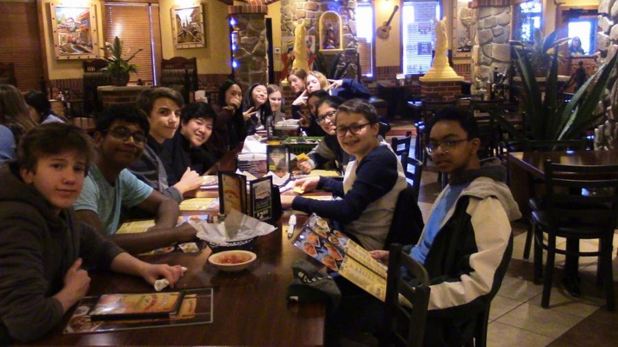 Yum! Spanish Club members enjoy their lunch at Don Ramon's on Monday.  