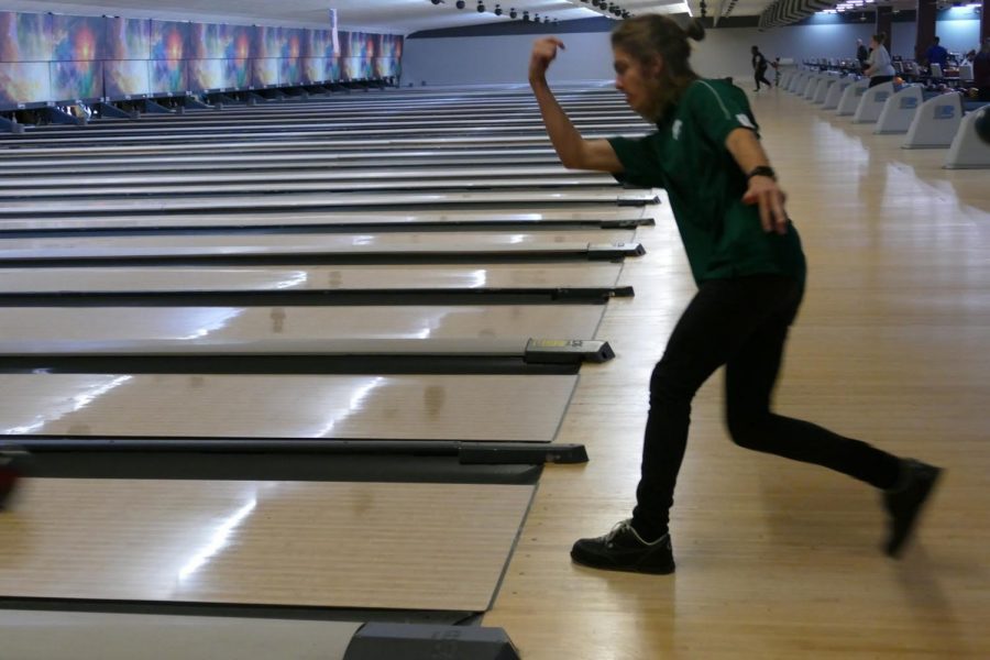 KNOCK THOSE PINS DOWN: Senior Isaac Hatten competes at Freeway Lanes during a match this season.   Hatten competes in the state tournament on Feb. 22.