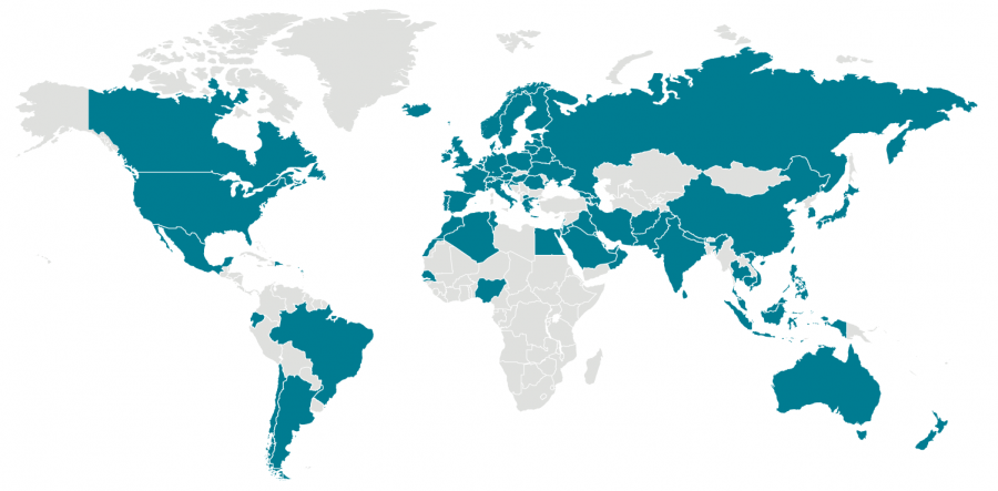 GLOBAL: This global map depicts all COVID-19 confirmed cases around the world. 