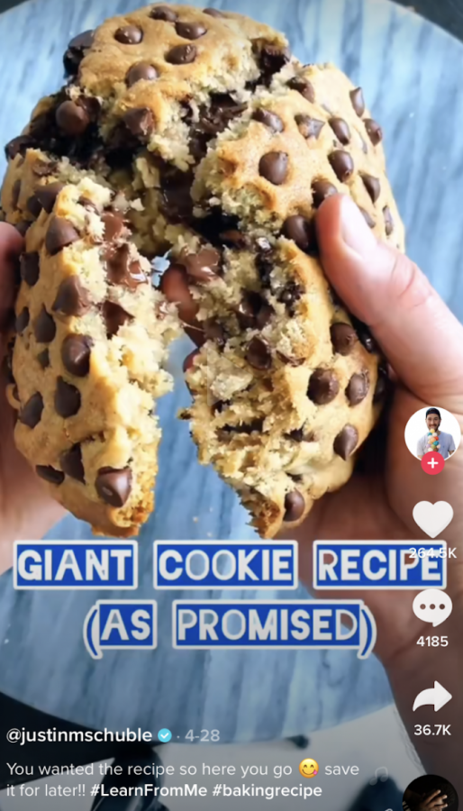 The top TikTok post with the tag #LearnFromMe comes from Justin Schubel who posted a video explaining how to make a giant cookie. 
