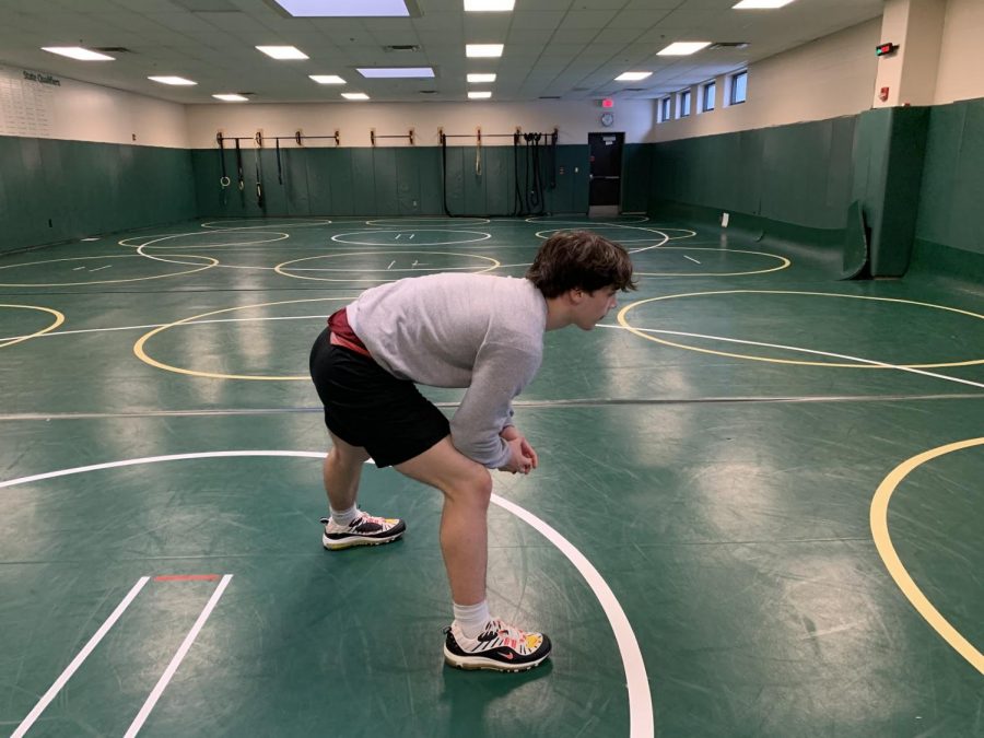 Sophomore Anthony Santoro is trying to lose 15 pounds in the month of February to wrestle at a lighter weight class.