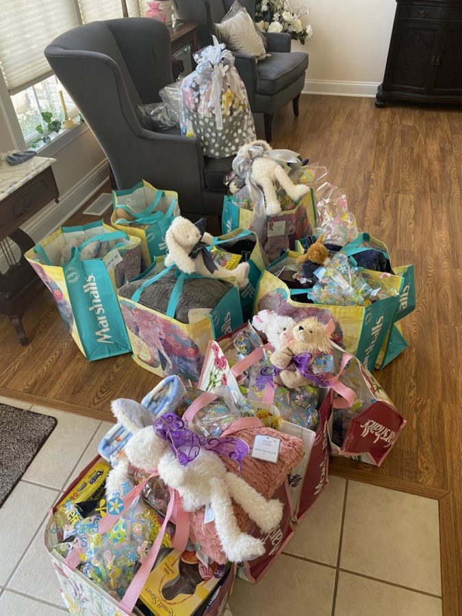 Easter baskets were generously overfilled for kids at the Hospice of Western Reserve.