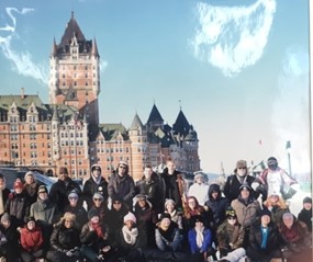 On a previous French Club trip to Quebec, Gina Burichs students visit  Le Chateau Frontenac. 