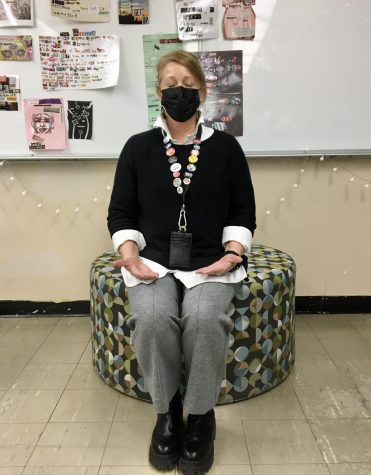 English teacher Kari Beery takes a moment to reset in her classroom. She said, I think we always have expectations of what we want from things, we control the situation and it being in mindfulness, it’s a complete lack of control, a letting go, you know? I think part of our human spirit is to always be on top of everything and multi-tasking and so there is a calculated turning into letting go of something and being open to seeing what happens.