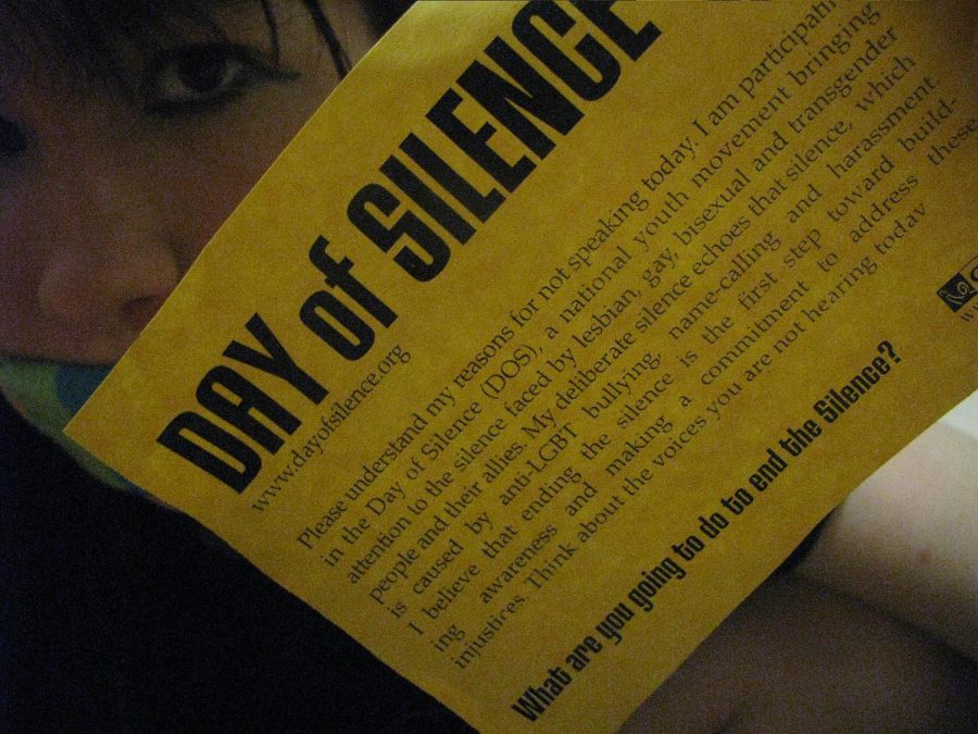 GSA students who participated in the National Day of Silence showed their teachers this card from the GLSEN. GSA co-adviser Alison Rolf said, It’s always really good to have the support of the administration, and we are lucky enough to have the support of a fabulous administration. So, if anyone has anything negative to say, the administration knows it’s happening and is there to provide support and outreach.