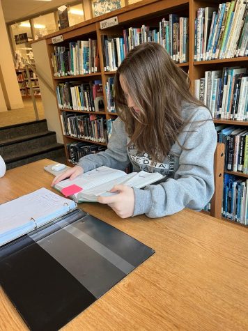 Sophomore Gabby Di Lalla tries to get most of her studying
done before winter break.